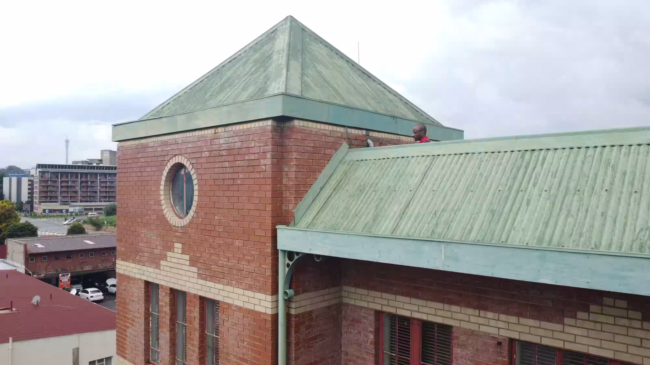 Leak repair on a warehouse roof in Johannesburg